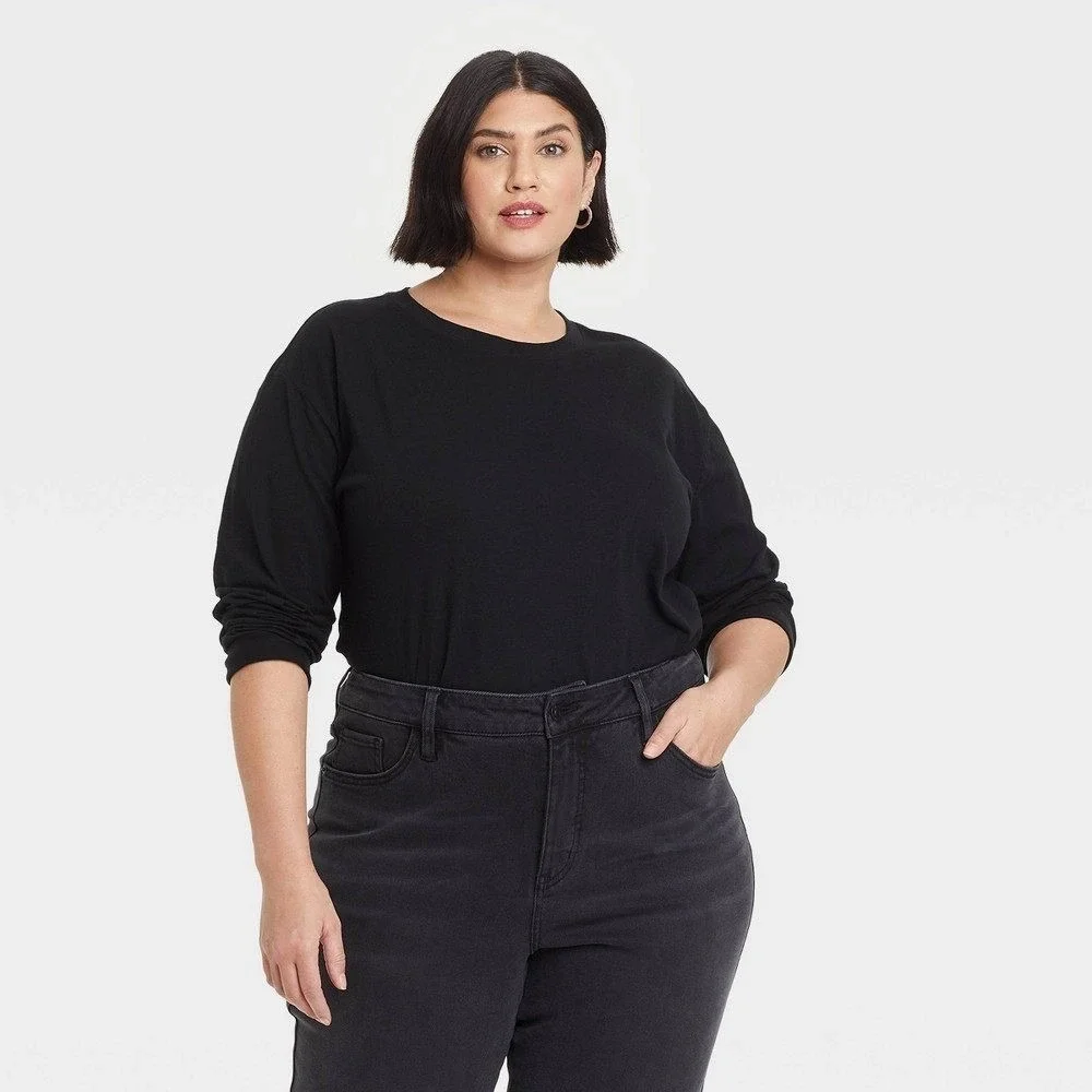 Ava Viv Womens Long Sleeve Crew Neck Relaxed Fit T-Shirt Top xxxl - Picture 3 of 5